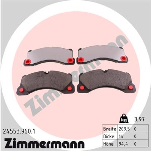 Zimmermann rd:z Brake pads for PORSCHE PANAMERA (970) front
