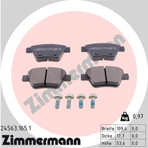 Zimmermann Brake pads for AUDI A3 (8P1) rear