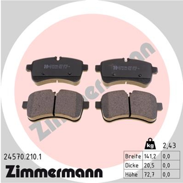 Zimmermann Brake pads for IVECO DAILY V Kasten/Kombi rear
