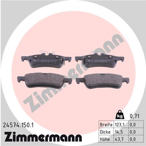Zimmermann Brake pads for TOYOTA YARIS (_P9_) rear