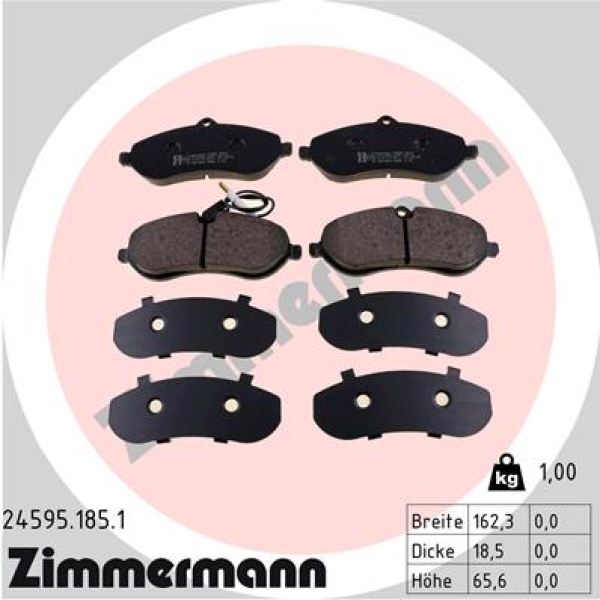 Zimmermann Brake pads for PEUGEOT EXPERT Tepee (VF3X_) front