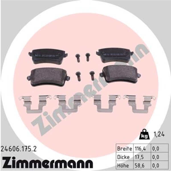 Zimmermann Bremsbeläge für AUDI A4 Avant (8K5, B8) hinten