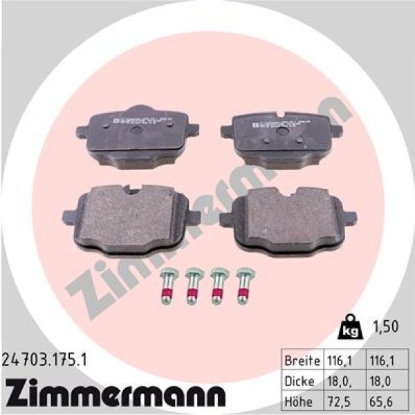 Zimmermann Brake pads for BMW 5 Touring (G31) rear