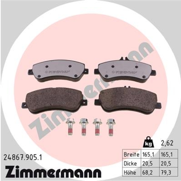 Zimmermann rd:z Brake pads for MERCEDES-BENZ GLK-KLASSE (X204) front