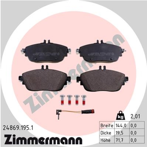 Zimmermann Brake pads for MERCEDES-BENZ B-KLASSE (W246, W242) front