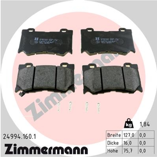 Zimmermann Brake pads for INFINITI QX70 front