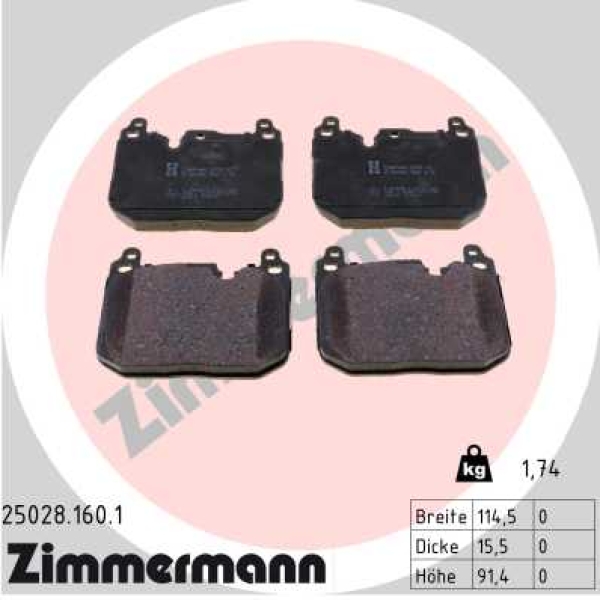 Zimmermann Brake pads for MINI MINI CLUBMAN (F54) front