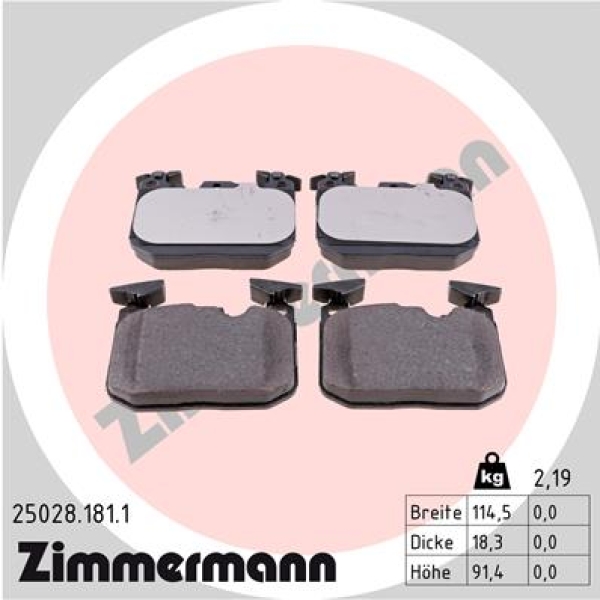 Zimmermann Brake pads for BMW 4 Cabriolet (F33, F83) front