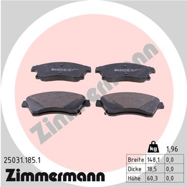 Zimmermann Brake pads for OPEL ASTRA J Caravan (P10) front
