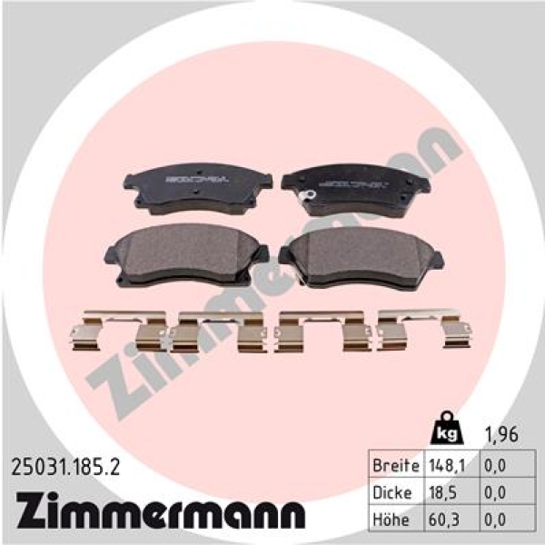 Zimmermann Brake pads for OPEL ASTRA J (P10) front