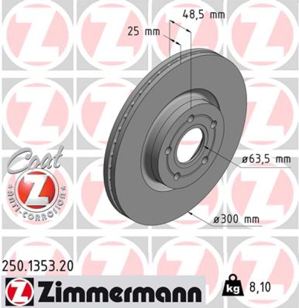 Zimmermann Bremsscheibe für FORD GRAND C-MAX (DXA/CB7, DXA/CEU) vorne