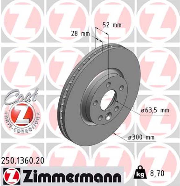 Zimmermann Brake Disc for FORD GALAXY (WM) front