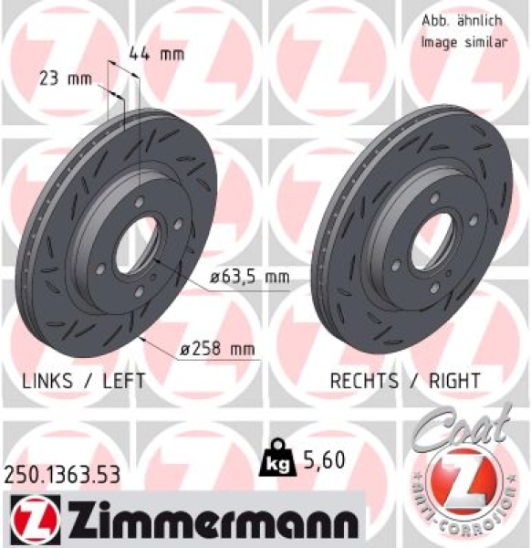 Zimmermann Sport Brake Disc for FORD FIESTA VI (CB1, CCN) front