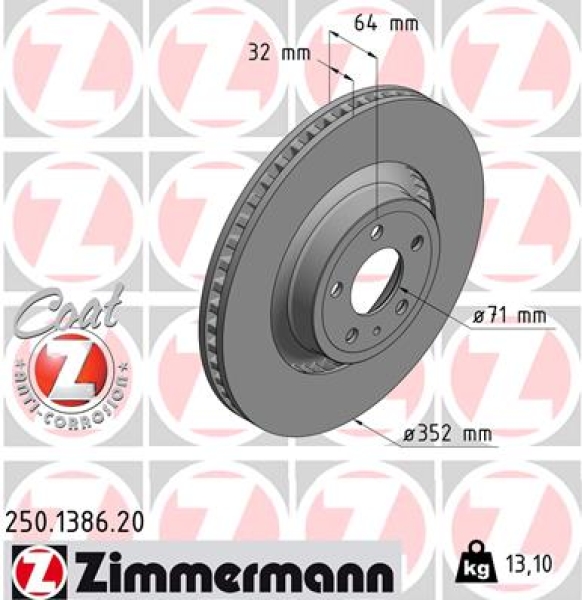 Zimmermann Brake Disc for FORD USA MUSTANG Coupe front