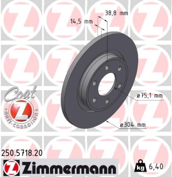 Zimmermann Bremsscheibe für VW TRANSPORTER T7 / CARAVELLE T7 Bus (TV_, TW_) hinten