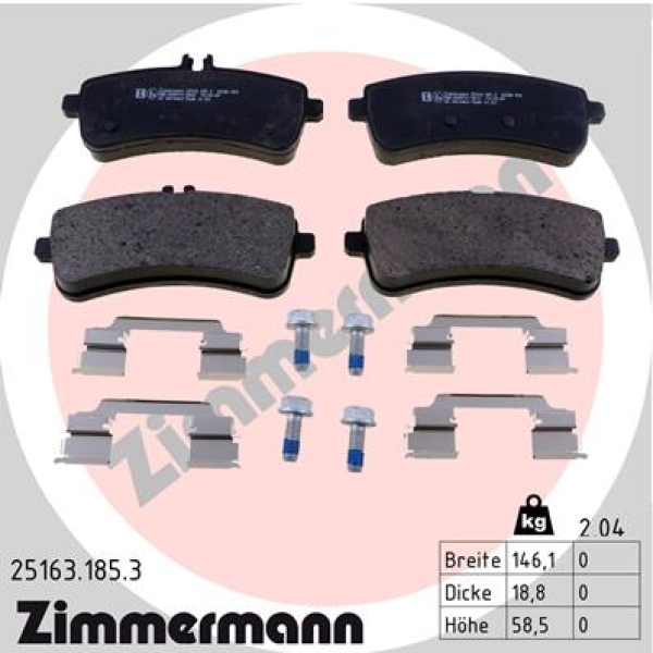 Zimmermann Brake pads for MERCEDES-BENZ S-KLASSE (W222, V222, X222) rear