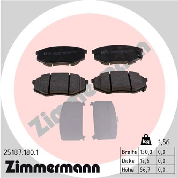 Zimmermann Brake pads for KIA SOUL II (PS) front