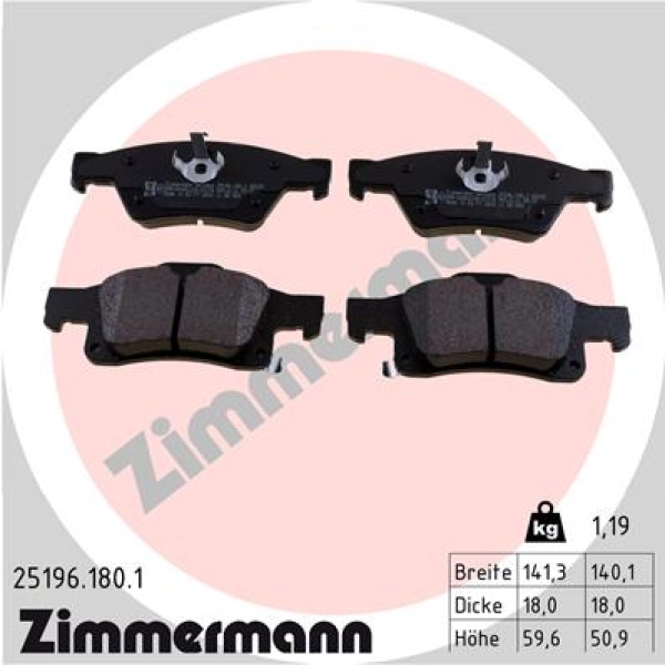 Zimmermann Bremsbeläge für JEEP GRAND CHEROKEE IV (WK, WK2) hinten
