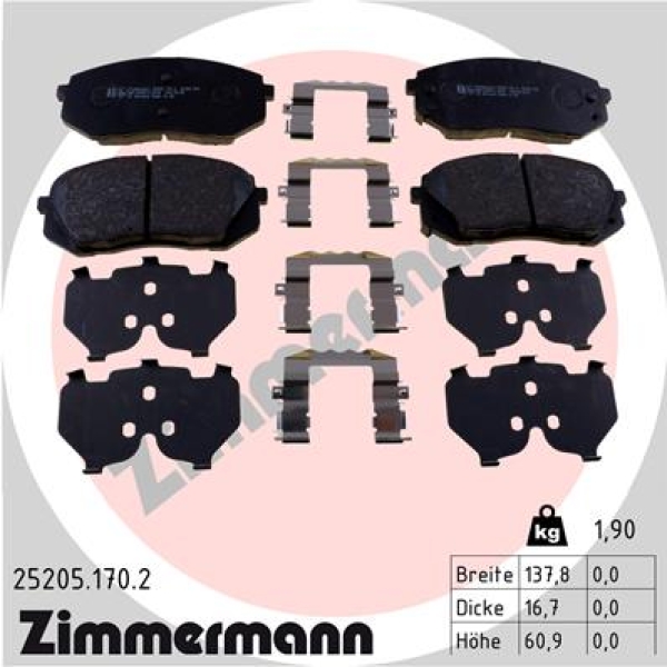 Zimmermann Brake pads for KIA SOUL II (PS) front