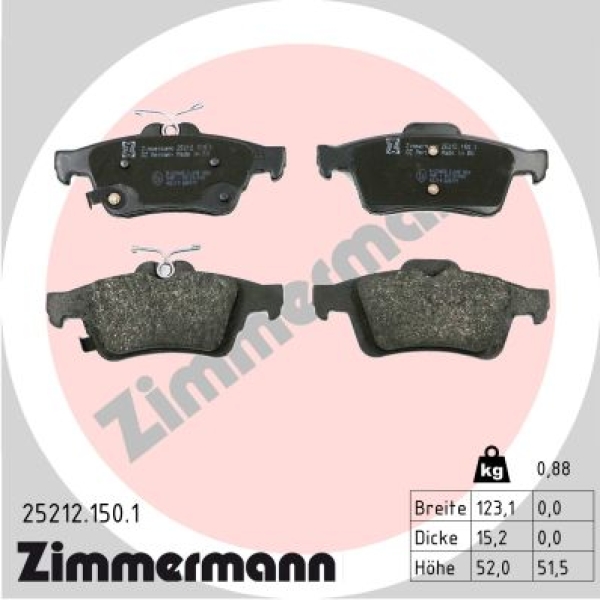 Zimmermann Bremsbeläge für FORD FOCUS III hinten