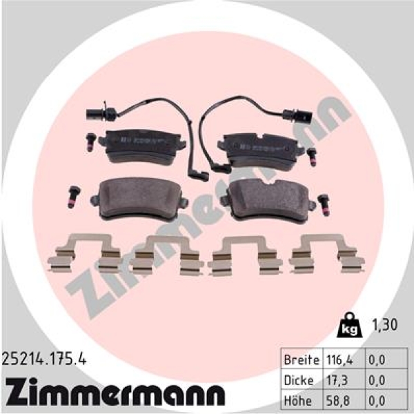 Zimmermann Brake pads for AUDI A4 Avant (8K5, B8) rear