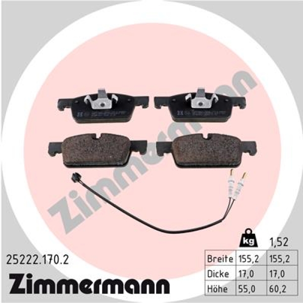 Zimmermann Brake pads for PEUGEOT 508 I (8D_) front