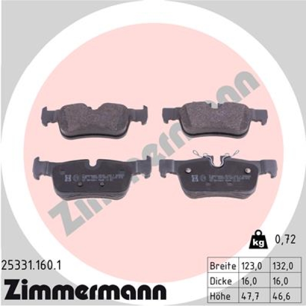 Zimmermann Brake pads for MINI MINI CLUBMAN (F54) rear