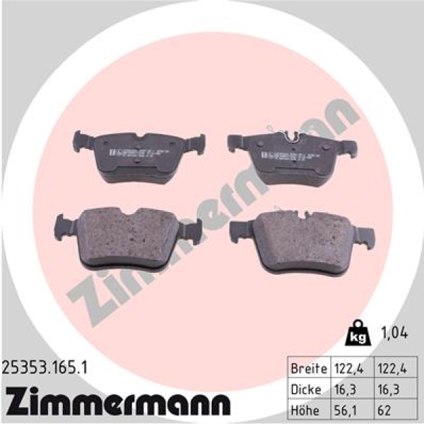 Zimmermann Brake pads for MERCEDES-BENZ C-KLASSE T-Model (S205) rear