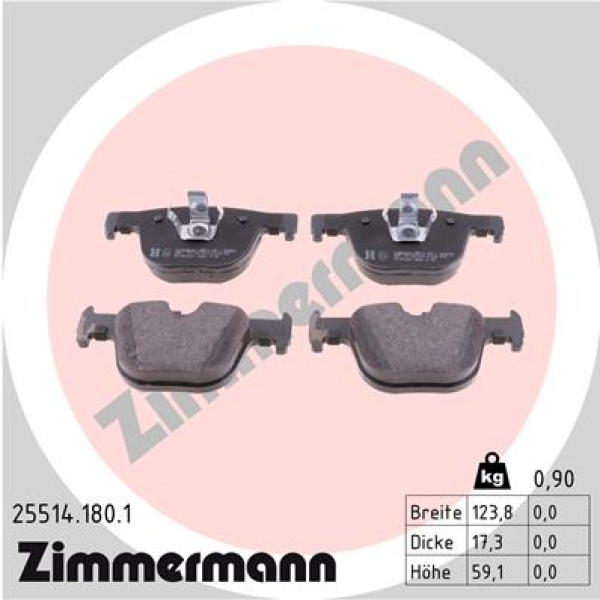 Zimmermann Brake pads for BMW 3 (F30, F80) rear