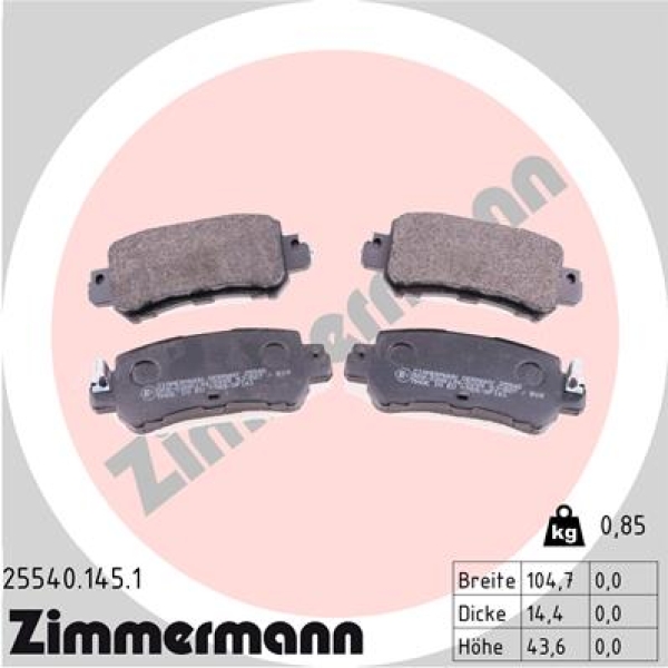Zimmermann Brake pads for MAZDA CX-3 (DK) rear