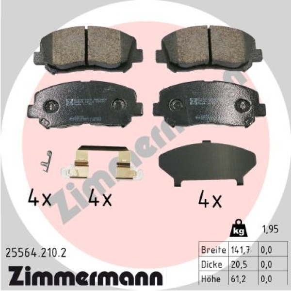 Zimmermann Brake pads for JEEP CHEROKEE VAN (KL) front
