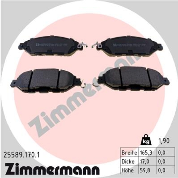 Zimmermann Brake pads for NISSAN PATHFINDER IV (R52) front
