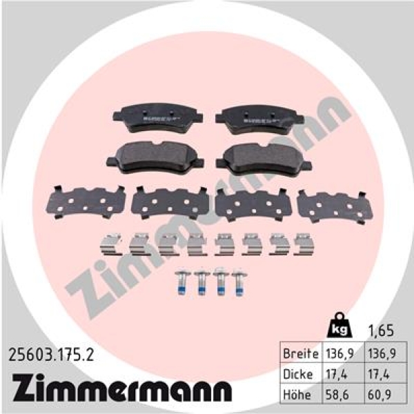 Zimmermann Brake pads for FORD TRANSIT Kasten rear