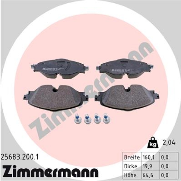 Zimmermann Brake pads for VW POLO (AW1, BZ1) front