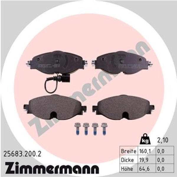 Zimmermann Brake pads for AUDI A3 (8V1, 8VK) front