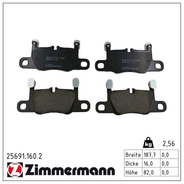 Zimmermann Bremsbeläge für PORSCHE 911 Cabriolet (992) hinten