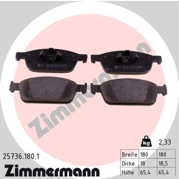 Zimmermann Brake pads for FORD TRANSIT COURIER Kasten front