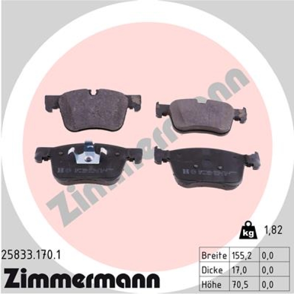Zimmermann Brake pads for PEUGEOT 3008 SUV (M_) front