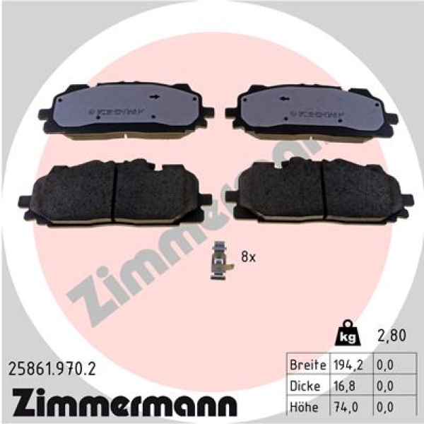Zimmermann Brake pads for AUDI Q7 (4MB, 4MG) front