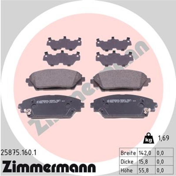 Zimmermann Brake pads for MAZDA CX-3 (DK) front
