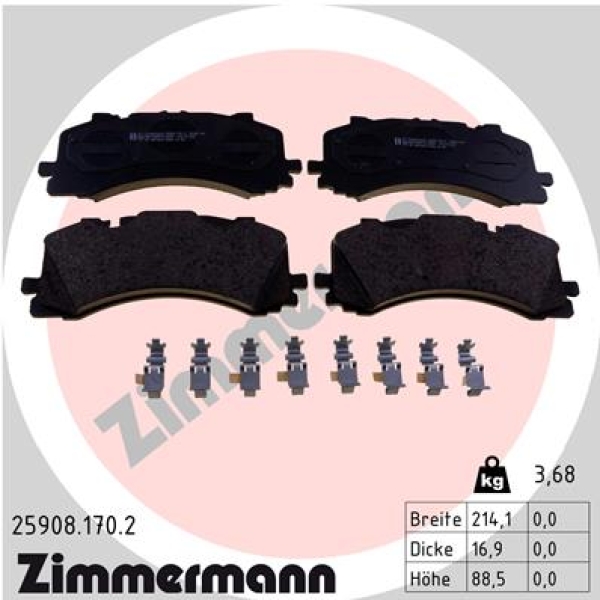 Zimmermann Brake pads for AUDI A6 Avant (4A5, C8) front