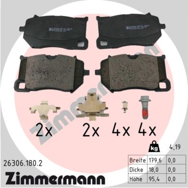 Zimmermann Brake pads for VOLVO XC60 II (246) front