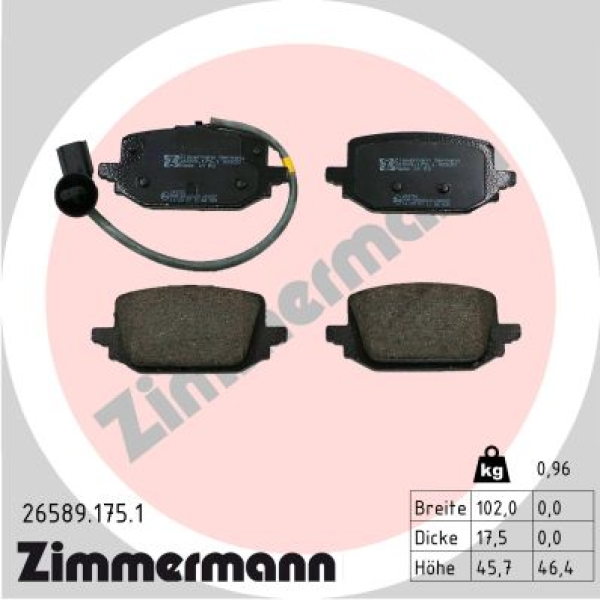 Zimmermann Brake pads for RENAULT KANGOO III RAPID rear