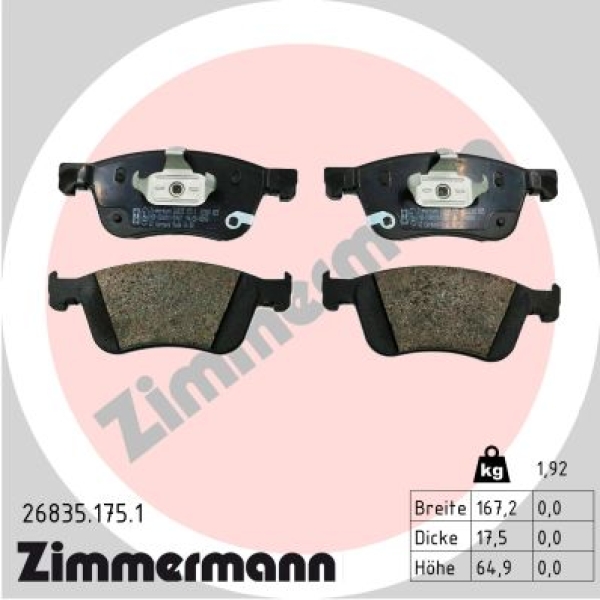Zimmermann Brake pads for RENAULT AUSTRAL front