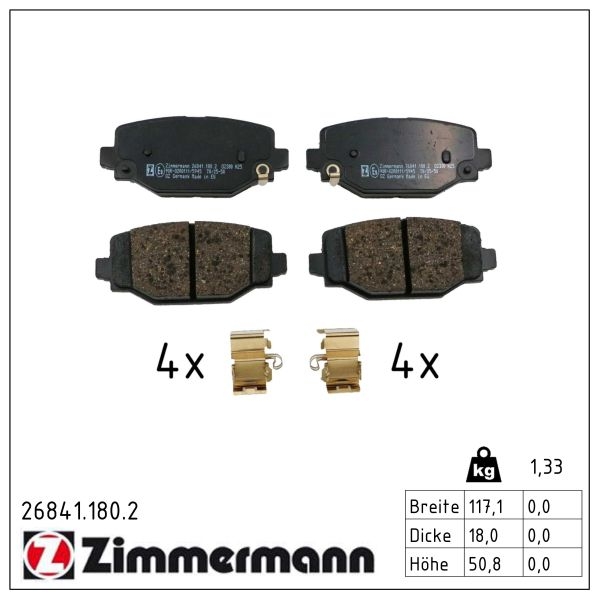 Zimmermann Brake pads for JEEP GRAND CHEROKEE L V (WL) rear