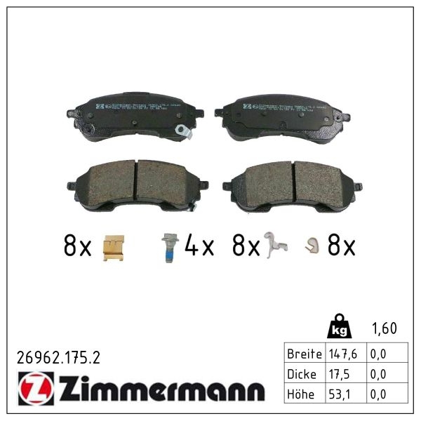 Zimmermann Brake pads for FORD RANGER IV rear