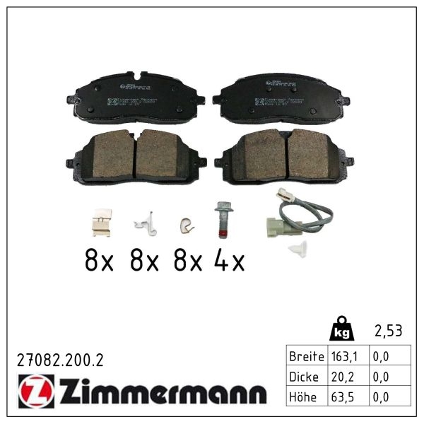 Zimmermann Brake pads for VW TRANSPORTER T7 Kasten (TV_, TW_) front