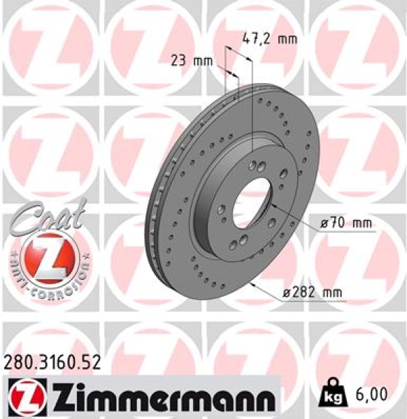 Zimmermann Sport Brake Disc for HONDA LEGEND II Coupe (KA) front