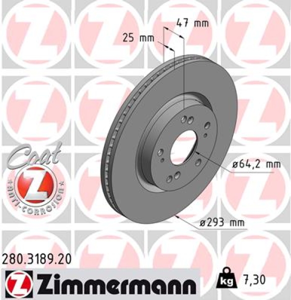 Zimmermann Brake Disc for HONDA CIVIC IX Tourer (FK) front