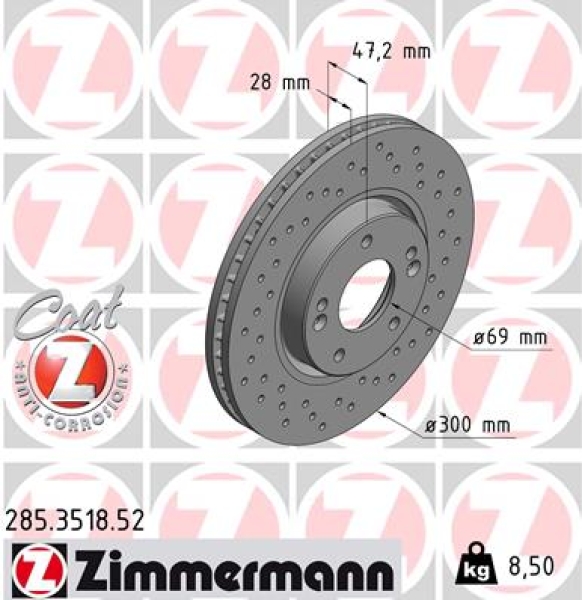 Zimmermann Sport Brake Disc for KIA SPORTAGE (SL) front